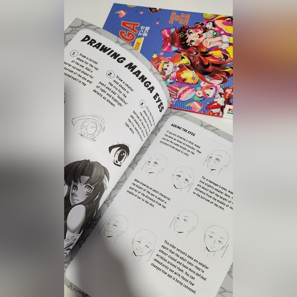 NWOT Manga 2 Book Set Coloring & Drawing Set - Picture 3 of 9